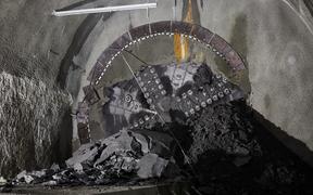 The Dame Whina Cooper tunnel boring machine breaks through and connects Mt Eden to Karanagahape Rd