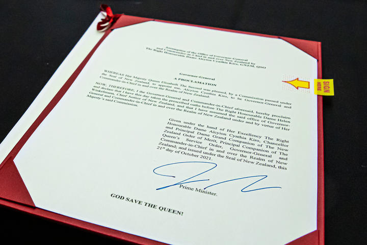 Proclamation signed by Jacinda Ardern