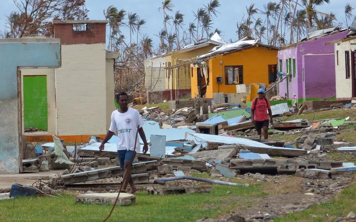 Koro Island, Fiji, after Tropical Cyclone Winston in 2016. 