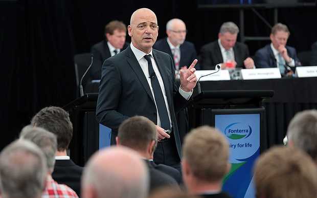 Fonterra chief executive Theo Spierings addressing shareholders.