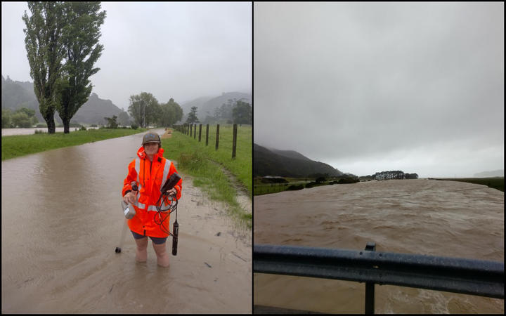 Flooding near Te Araroa and the East Cape in the Tairāwhiti region today.