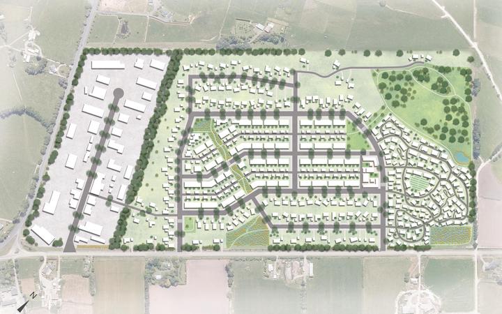 An artist's impression of the potential layout for the up to $400 million mixed use Dargaville Racecourse development
