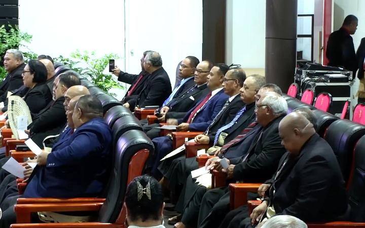 Tonga MPs wait for the King to open parliament