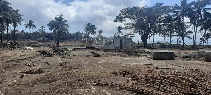 Debris on a beach in Nuku'alofa, Tonga.