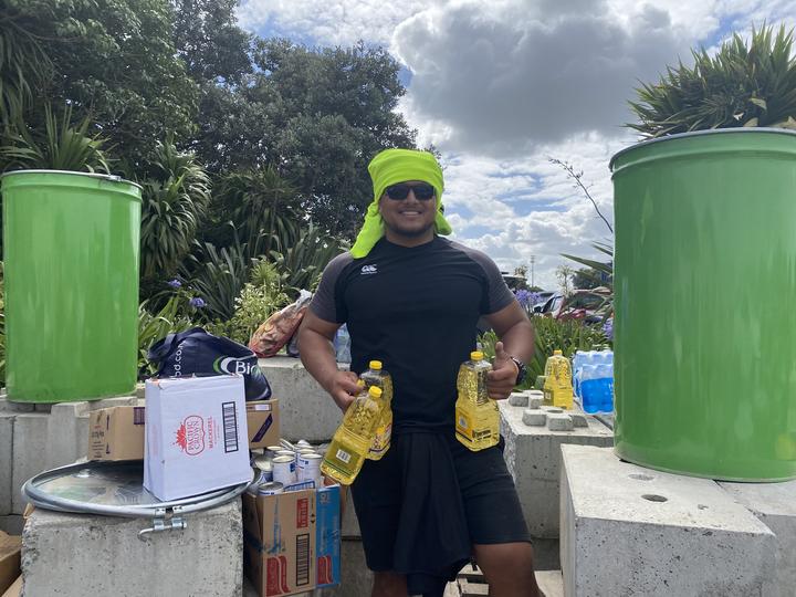 Alt text:
The Aotearoa Tonga Relief Committee is coordinating shipping containers at Auckland's Mt Smart Stadium to be filled with donations, including emergency supplies from family in New Zealand to relatives in Tonga.