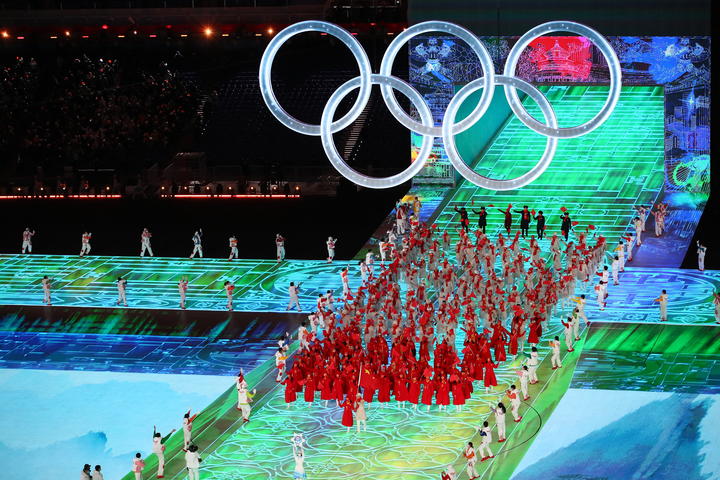 A general view of the opening ceremony of 2022 Beijing Winter Olympics at National Stadium in Beijing, China, 04 February 2022. 