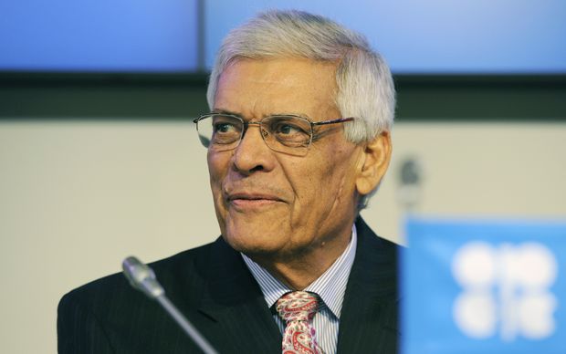 OPEC Secretary General Abdalla Salem el-Badri speaks at a press conference after the meeting in Vienna.
