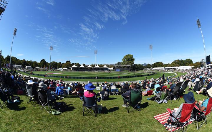 Hagley Oval during a women's World Cup cricket game 2022.