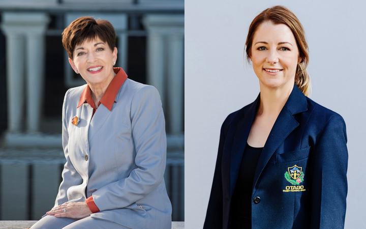 New Zealand Rugby board members Dame Patsy Reddy and Rowena Davenport.