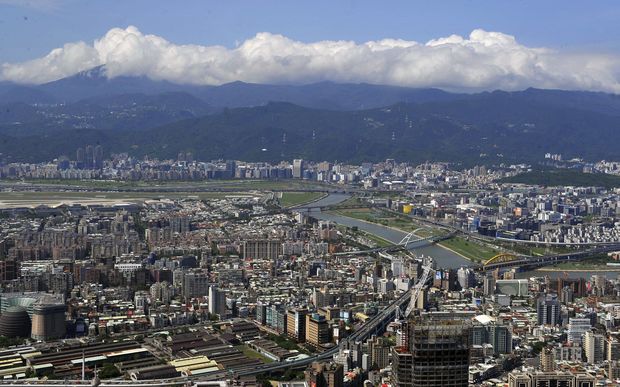 A bird's eye view showing Taipei City on 6 September 2013.