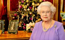 Britain's Queen Elizabeth II is pictured after recording her Christmas Day broadcast to the Commonwealth