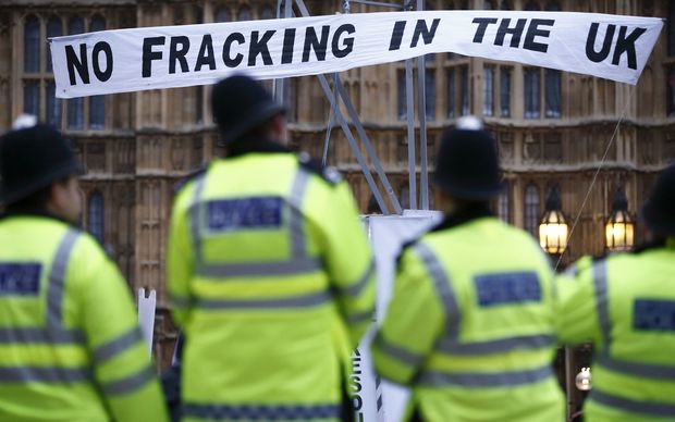 A protest against hydraulic fracturing for shale gas in London on 1 December 2012.