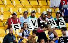 Some of the crowd at the Sevens spell it out