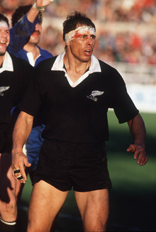 Wayne "Buck" Shelford during an All Blacks test against France in Christchurch, 1989.
