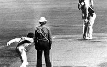 Trevor Chappell in the infamous underarm bowling incident of 1981.