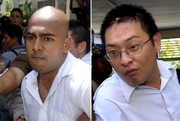 Australian's Myuran Sukumaran, left, and Andrew Chan are on death row in Indonesia. 