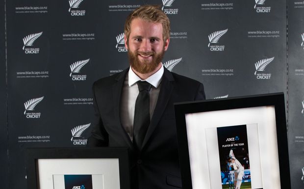 Kane Williamson winner of the  Twenty20 International Player of the Year, One-Day International Player of the Year and Test Player of the Year at the New Zealand Cricket Awards 2015. 