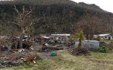 William’s Bay, Erromango Island. The village had been without telecommunications or any relief for two weeks when we arrived here on Wednesday the 25th of March. When we returned on Friday their supplies had arrived.