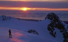 Sunrise from Franz Josef Glacier.