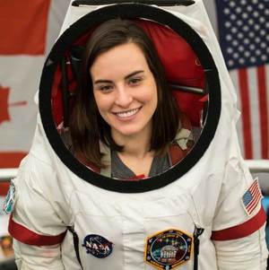 Mock astronaut Jocelyn Dunn.