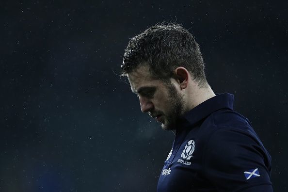 A dejected Scotland captain Greig Laidlaw after their quarter-final loss to Australia.