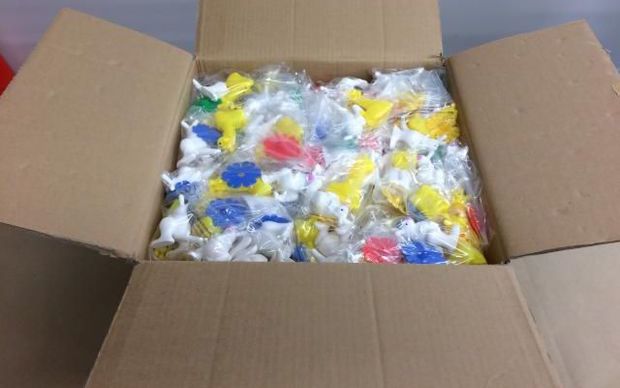 The drugs were hidden in pallets of plastic toys in a shipping container from China.
