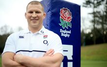Dylan Hartley at the announcement of his role as the new England Rugby Captain