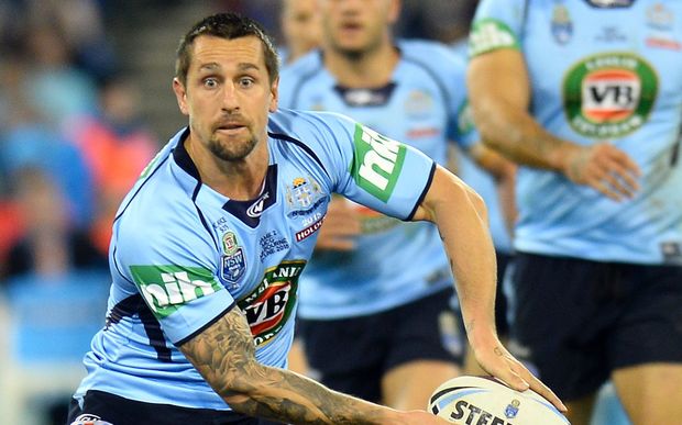 The Roosters captain Mitchell Pearce playing for NSW State of Origin side. 2015.