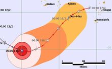 Cyclone Winston threat map.