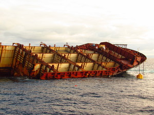 The wreck pictured in June.