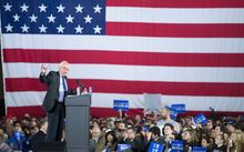 Bernie Sanders speaks at a campaign rally on March 26, 2016 in Madison, Wisconsin.
