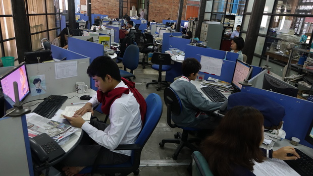 photo of The Myanmar Times newsroom Yangon