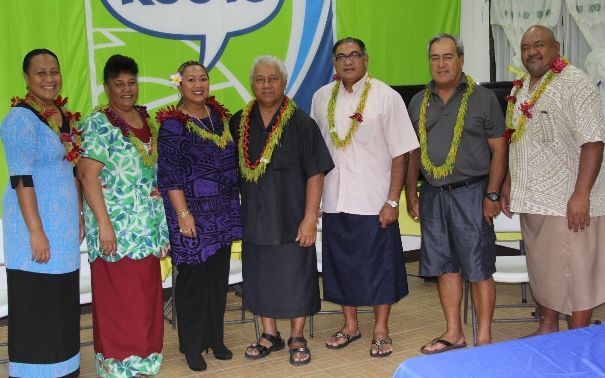 FFAS president Faiivae Iuli Alex Godinet(C) and the six executive committee members.