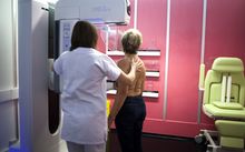 Breast cancer screening at a hospital in Haute-Savoie, France.
