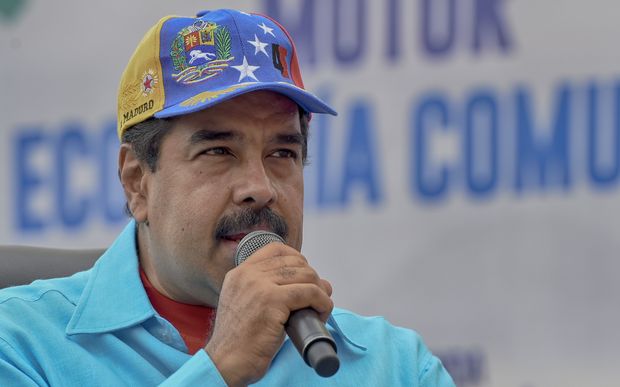 Venezuelan President Nicolas Maduro speaks at a rally in Caracas on May 14, 2016. 