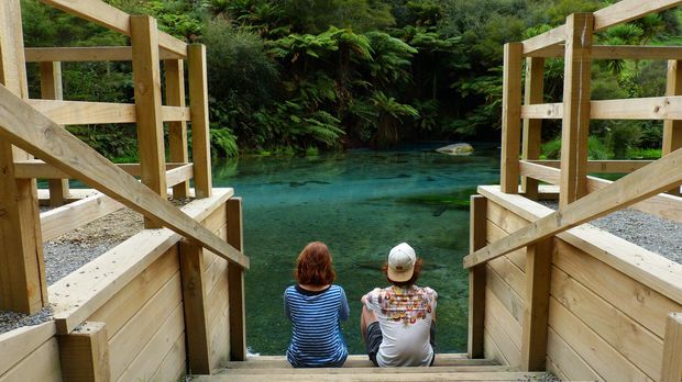 Dutch tourists at Blue Spring, Putaruru