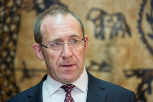 Andrew Little talks to media about Labour's new emergency housing package, at Monte Cecilia Housing Trust. 7 July 2016.