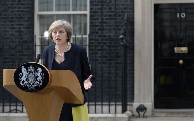 Britain's new Prime Minister Theresa May speaks outside 10 Downing Street in central London on July 13, 2016 on the day she takes office following the formal resignation of David Cameron.