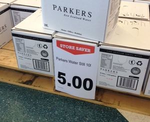 Boxes of water are selling fast at this Havelock North supermarket.
