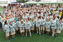 The Australian Olympic team at the athletes village in Rio