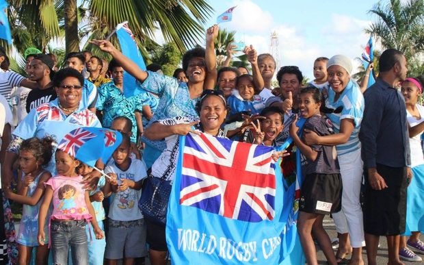 Fijian fans welcomed the team home in numbers.