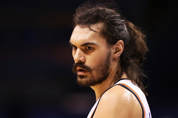 Steven Adams for the Oklahoma City Thunder against the Golden State Warriors in May 2016.