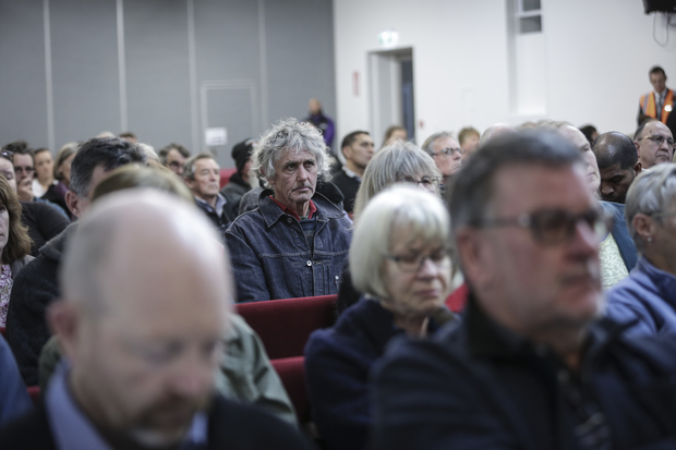 30082016 Photo: Rebekah Parsons-King. Havelock North public meeting over the contamination of the bores that supply Havelock North's water.