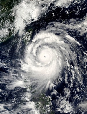 NASA satellite image shows Typhoon Meranti. Taiwan braced for approaching super typhoon Meranti on September 13.
