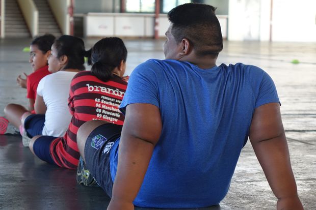 Children take part in the Nobesity Samoa programme