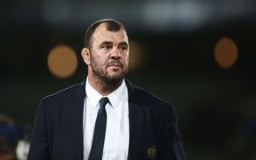 Wallabies head coach Michael Cheika after the Bledisloe Cup defeat by the All  Blacks at Eden Park.