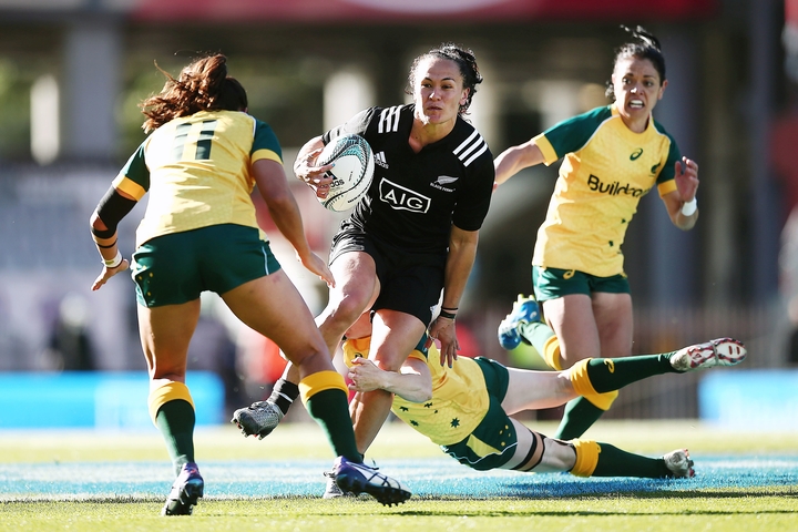Portia Woodman in action for the Black Ferns against the Wallaroos in their first Test in October 2016