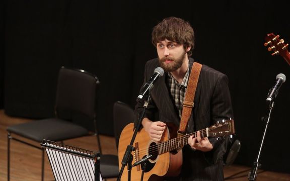 Helen Kelly's son Dylan Kelly, at her memorial service in Wellington.