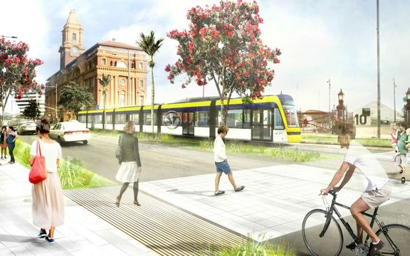 Auckland Transport’s artists visualisations for the proposed light rail service.