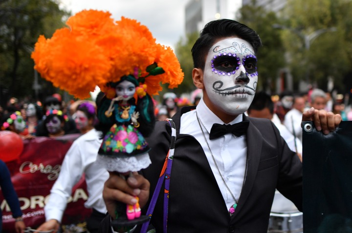 The Catrinas parade in Mexico City  takes place a few days before the Day of the Dead celebrations.